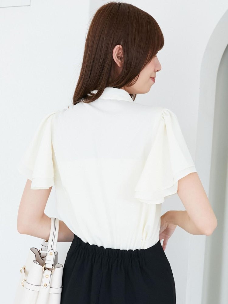 マジェスティックレゴン MAJESTIC LEGON 2wayフリルスリーブブラウス （ホワイト） ホワイト