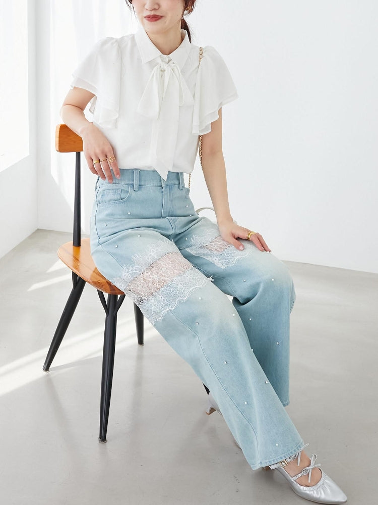 マジェスティックレゴン MAJESTIC LEGON 2wayフリルスリーブブラウス （ホワイト） ホワイト