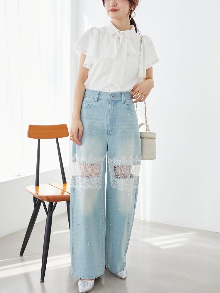 マジェスティックレゴン MAJESTIC LEGON 2wayフリルスリーブブラウス （ホワイト） ホワイト