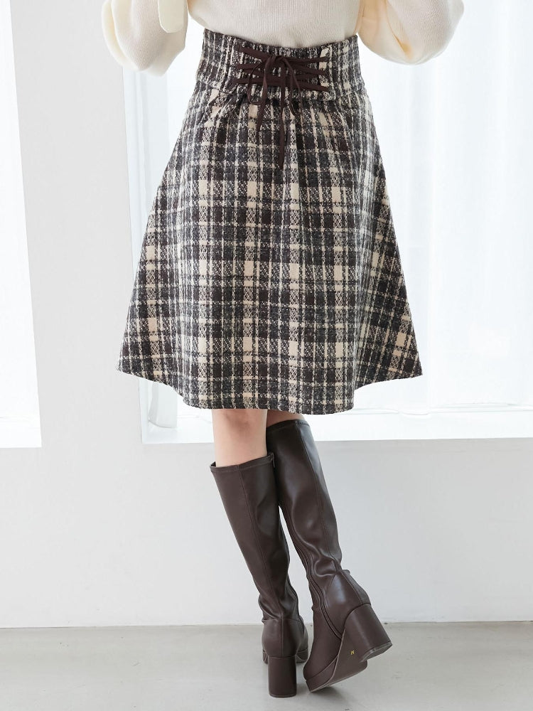 マジェスティックレゴン MAJESTIC LEGON バックレースアップフレアスカート （ホワイト） ホワイト