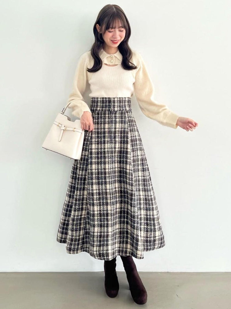 マジェスティックレゴン MAJESTIC LEGON バックレースアップフレアスカート （ホワイト） ホワイト