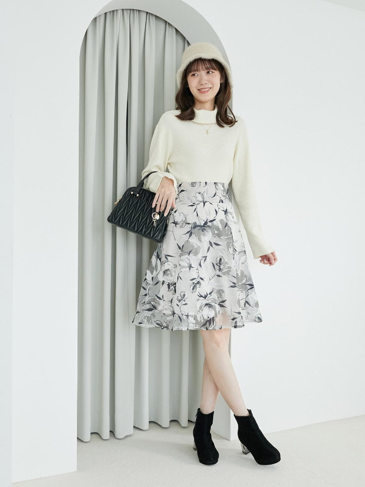 マジェスティックレゴン MAJESTIC LEGON バックレースアップフレアスカート （ホワイト） ホワイト