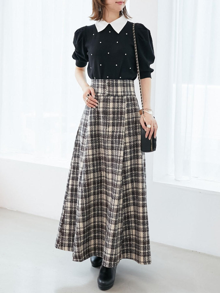 マジェスティックレゴン MAJESTIC LEGON バックレースアップフレアスカート （ホワイト） ホワイト