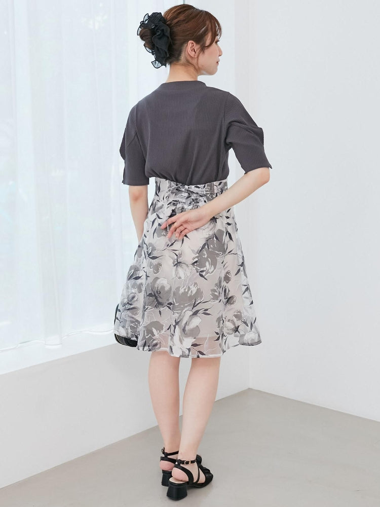 マジェスティックレゴン MAJESTIC LEGON バックレースアップフレアスカート （ホワイト） ホワイト