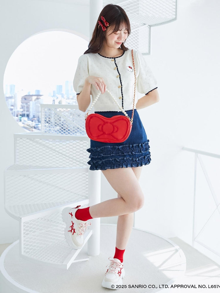 マジェスティックレゴン MAJESTIC LEGON ハローキティ リボンチェーンバッグ （レッド） レッド