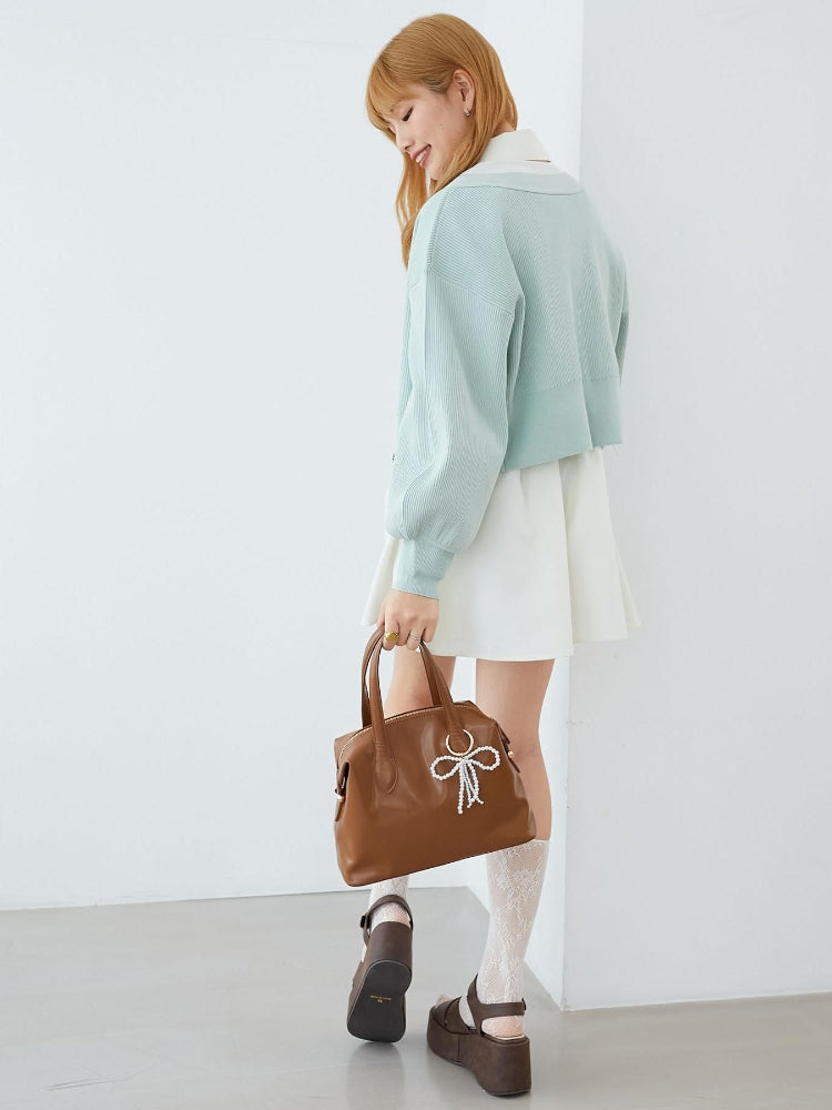 マジェスティックレゴン MAJESTIC LEGON バックレースアップミニシャツワンピ （ホワイト） ホワイト