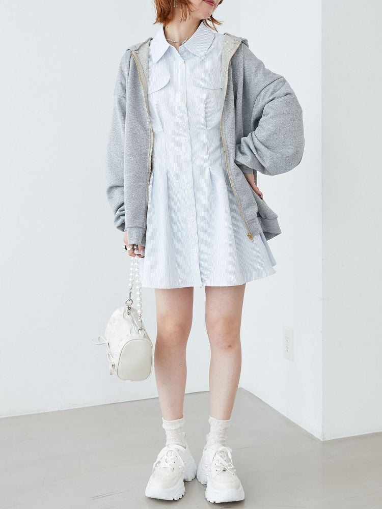 マジェスティックレゴン MAJESTIC LEGON バックレースアップミニシャツワンピ （ホワイト） ホワイト