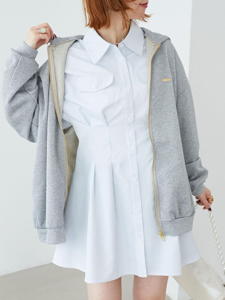 マジェスティックレゴン MAJESTIC LEGON バックレースアップミニシャツワンピ （ホワイト） ホワイト