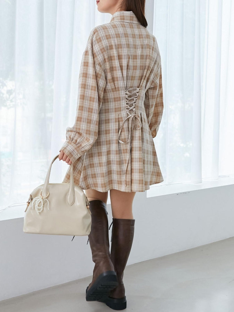 マジェスティックレゴン MAJESTIC LEGON バックレースアップミニシャツワンピ （ホワイト） ホワイト