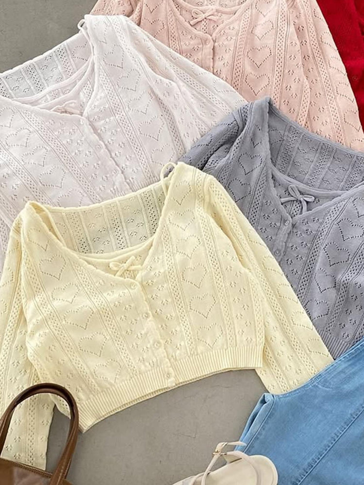 マジェスティックレゴン MAJESTIC LEGON ハート透かし柄キャミセットカーデ （イエロー） イエロー