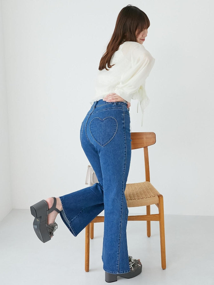 マジェスティックレゴン MAJESTIC LEGON ヒップハートフレアパンツ （ブルー） ブルー