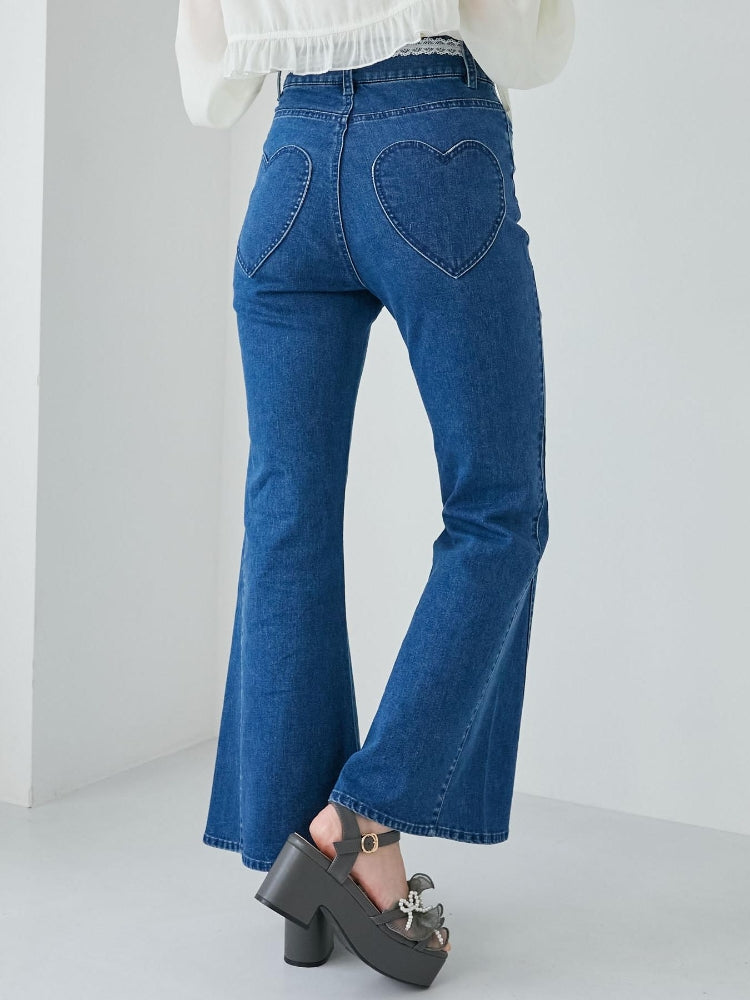 マジェスティックレゴン MAJESTIC LEGON ヒップハートフレアパンツ （ブルー） ブルー