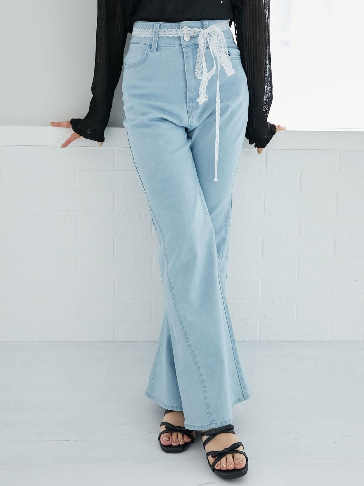 マジェスティックレゴン MAJESTIC LEGON ヒップハートフレアパンツ （ブルー） ブルー