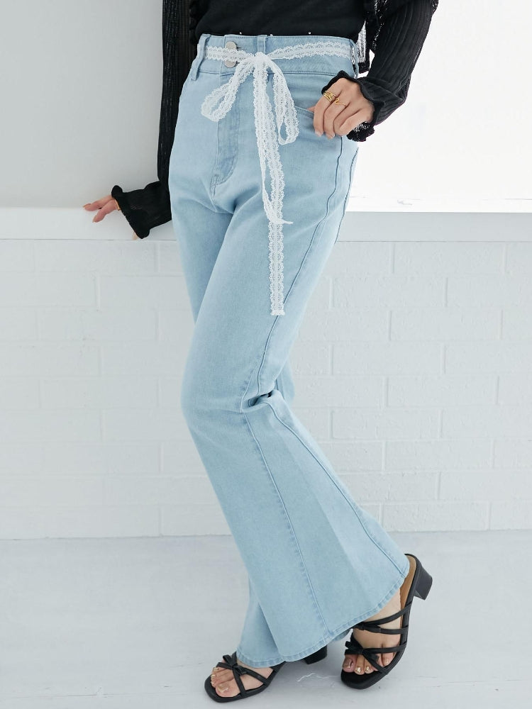 マジェスティックレゴン MAJESTIC LEGON ヒップハートフレアパンツ （ブルー） ブルー