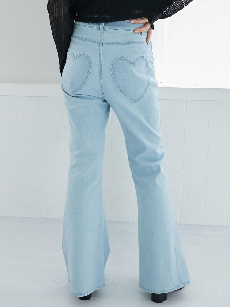 マジェスティックレゴン MAJESTIC LEGON ヒップハートフレアパンツ （ブルー） ブルー