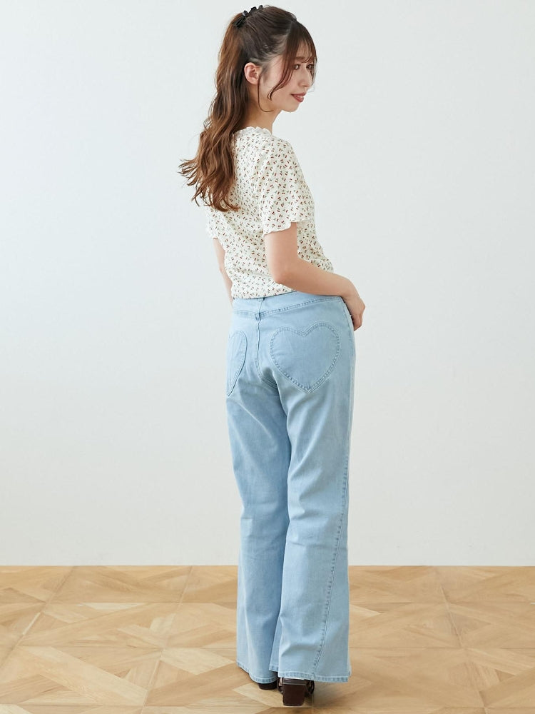 マジェスティックレゴン MAJESTIC LEGON ヒップハートフレアパンツ （ブルー） ブルー