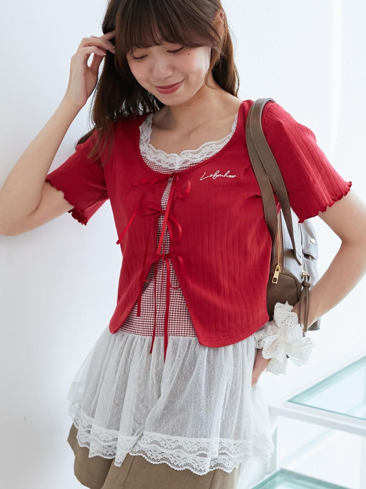 マジェスティックレゴン MAJESTIC LEGON ペプラムキャミセットカットカーデ （ホワイト） ホワイト