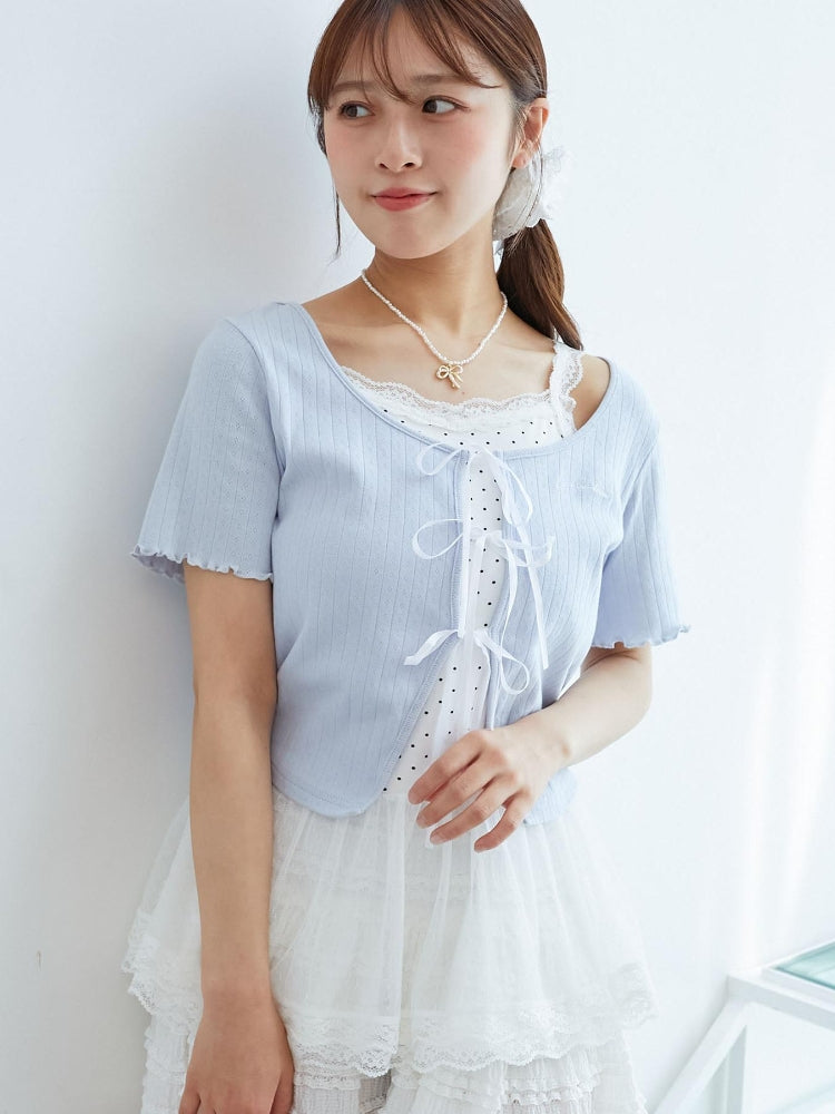 マジェスティックレゴン MAJESTIC LEGON ペプラムキャミセットカットカーデ （ホワイト） ホワイト