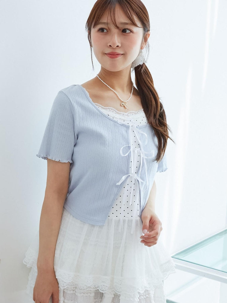 マジェスティックレゴン MAJESTIC LEGON ペプラムキャミセットカットカーデ （ホワイト） ホワイト