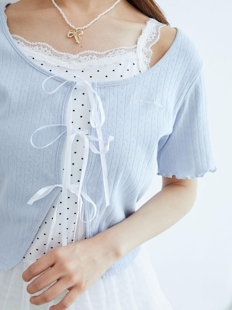 マジェスティックレゴン MAJESTIC LEGON ペプラムキャミセットカットカーデ （ホワイト） ホワイト