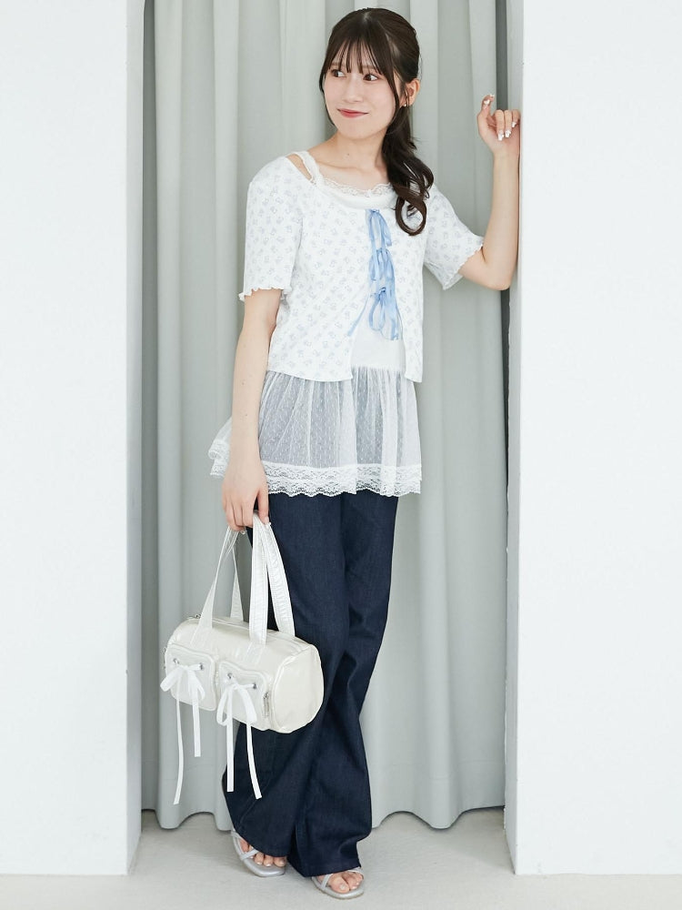 マジェスティックレゴン MAJESTIC LEGON ペプラムキャミセットカットカーデ （ホワイト） ホワイト