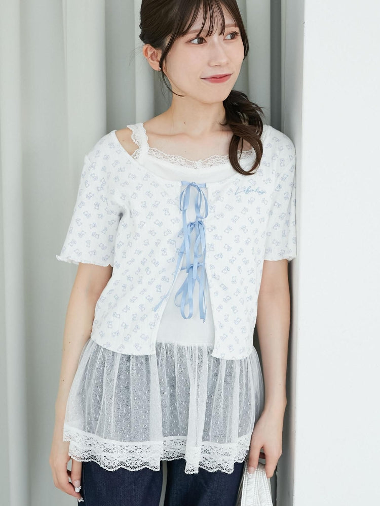 マジェスティックレゴン MAJESTIC LEGON ペプラムキャミセットカットカーデ （ホワイト） ホワイト