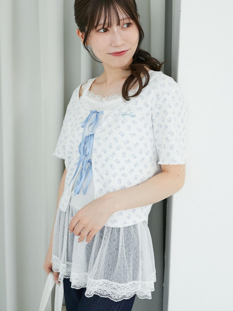 マジェスティックレゴン MAJESTIC LEGON ペプラムキャミセットカットカーデ （ホワイト） ホワイト