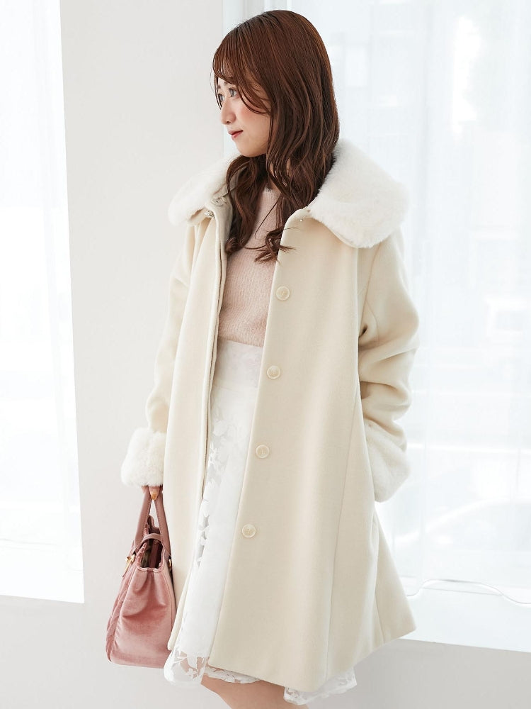 マジェスティックレゴン MAJESTIC LEGON 7wayファー×ビジューコート （グレー） グレー