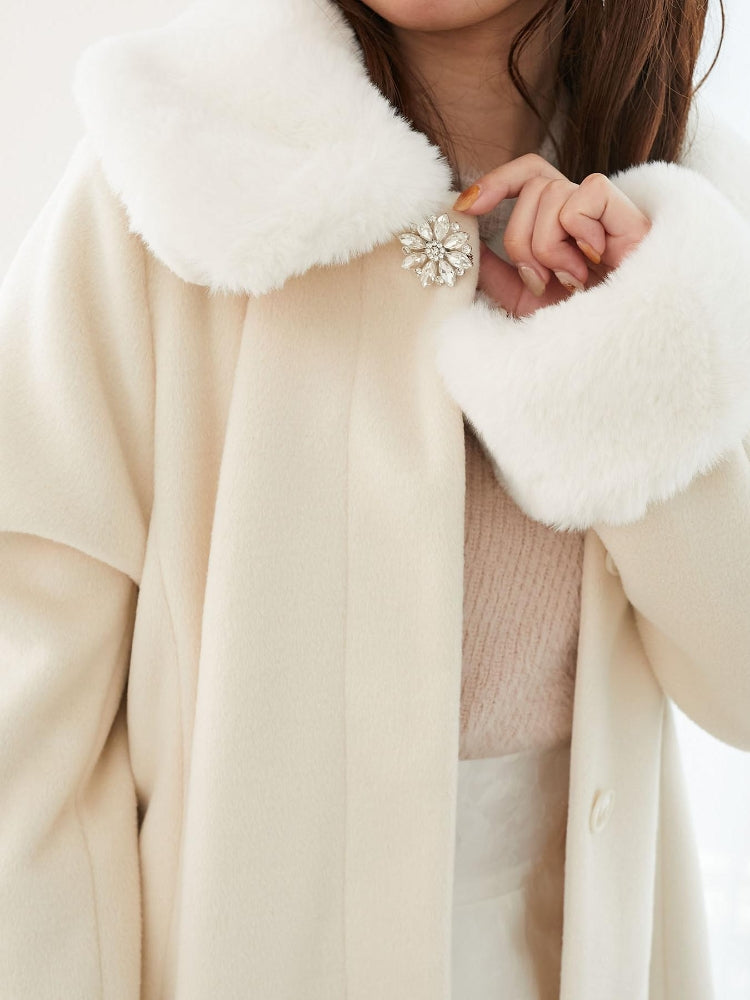 マジェスティックレゴン MAJESTIC LEGON 7wayファー×ビジューコート （グレー） グレー