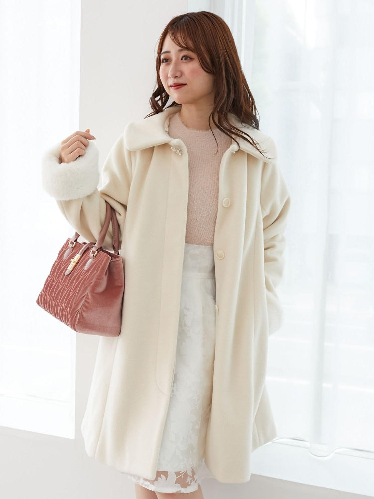 マジェスティックレゴン MAJESTIC LEGON 7wayファー×ビジューコート （グレー） グレー