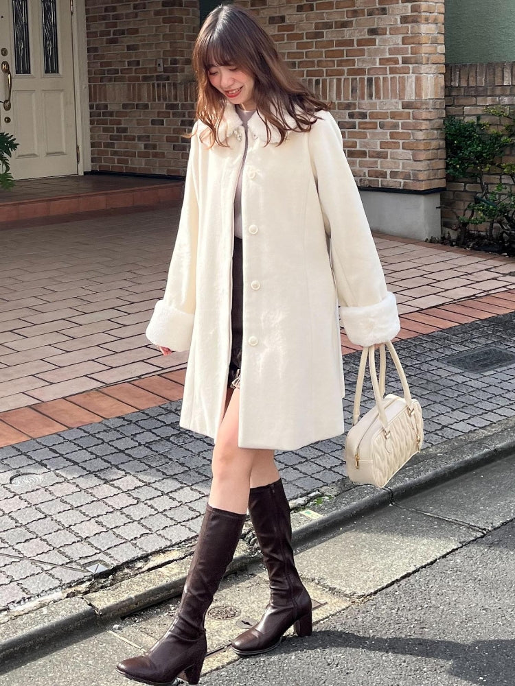 マジェスティックレゴン MAJESTIC LEGON 7wayファー×ビジューコート （グレー） グレー