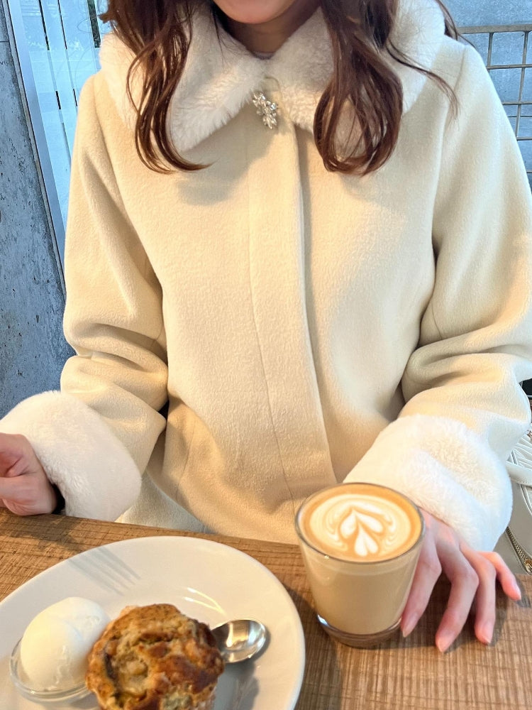 マジェスティックレゴン MAJESTIC LEGON 7wayファー×ビジューコート （グレー） グレー