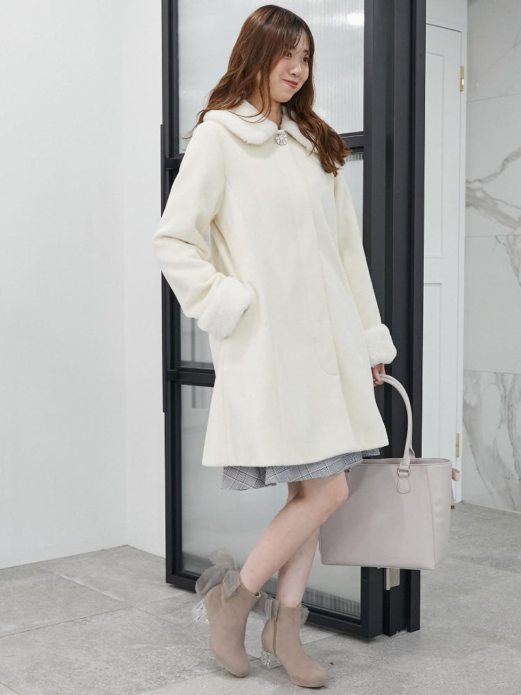 マジェスティックレゴン MAJESTIC LEGON 7wayファー×ビジューコート （グレー） グレー