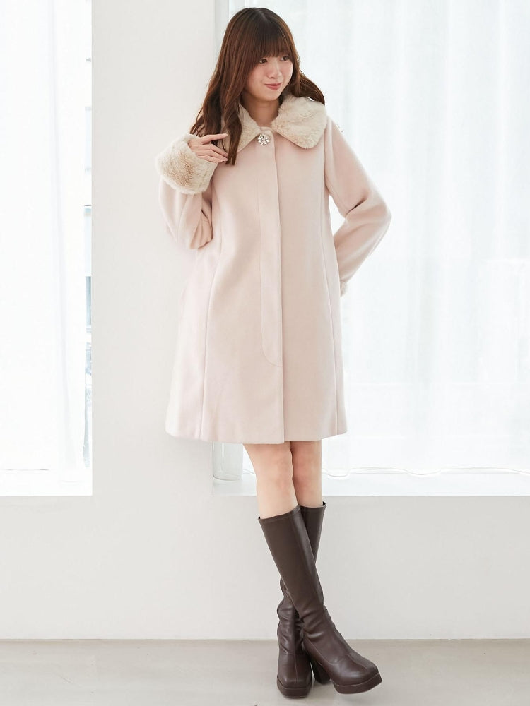 マジェスティックレゴン MAJESTIC LEGON 7wayファー×ビジューコート （グレー） グレー