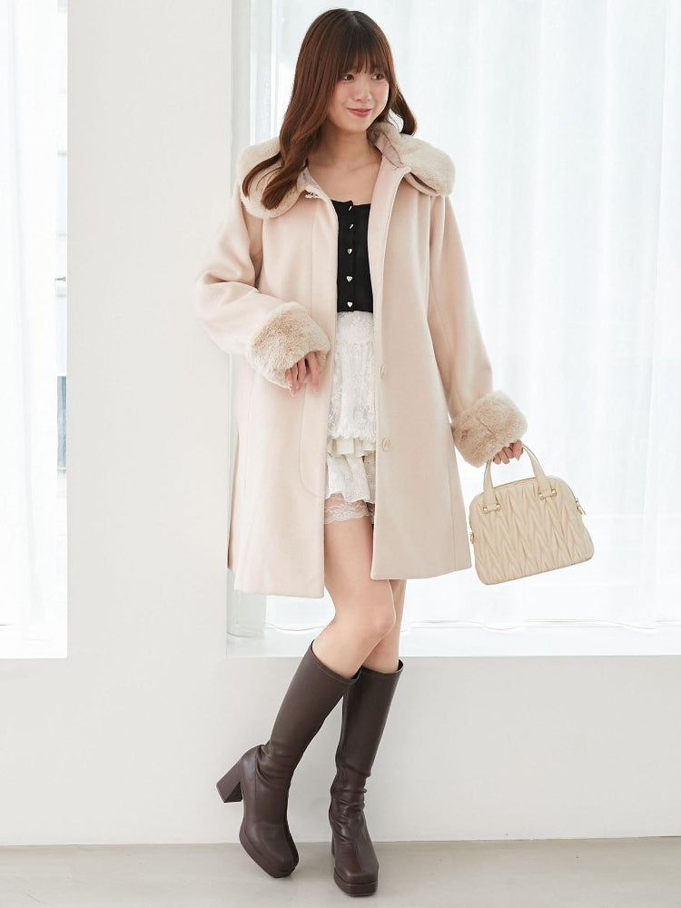 マジェスティックレゴン MAJESTIC LEGON 7wayファー×ビジューコート （グレー） グレー