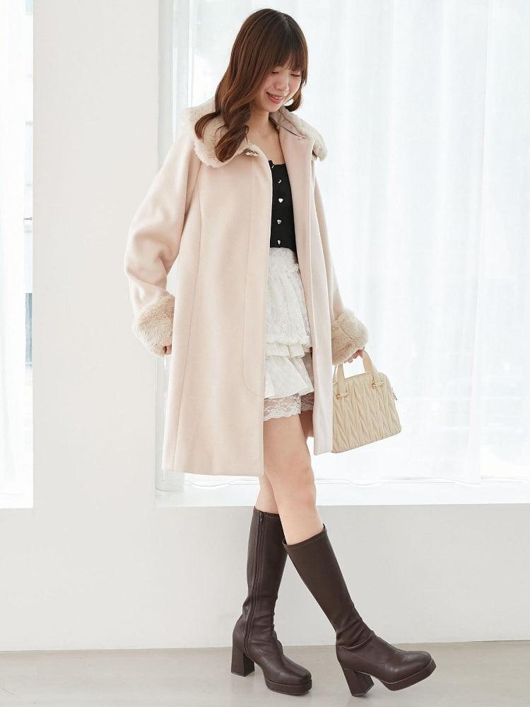 マジェスティックレゴン MAJESTIC LEGON 7wayファー×ビジューコート （グレー） グレー