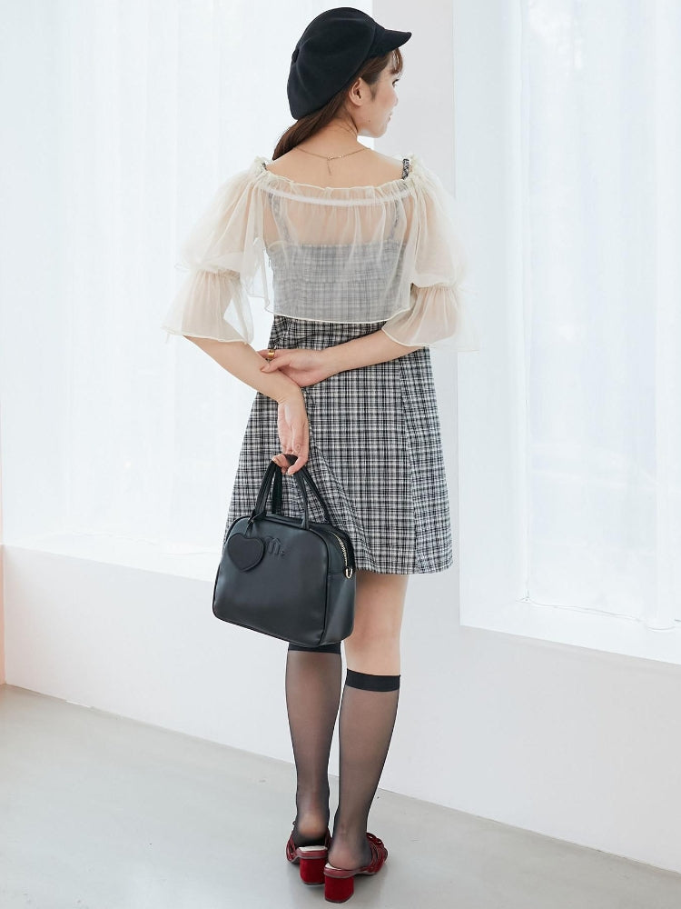 マジェスティックレゴン MAJESTIC LEGON チュールボレロセットミニキャミワンピ （グレー） グレー
