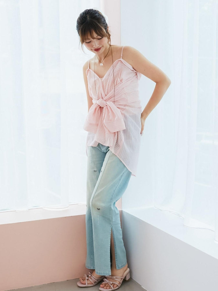 マジェスティックレゴン MAJESTIC LEGON 2wayミディシャツ （ピンク） ピンク