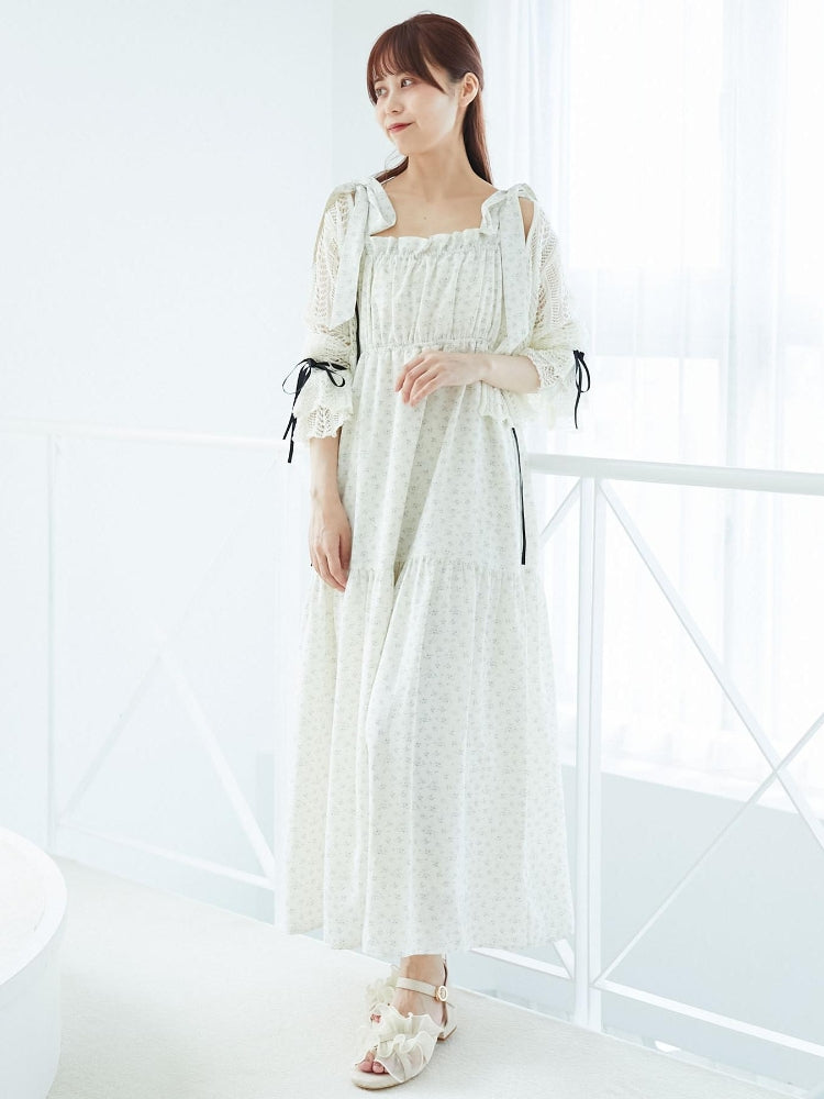 マジェスティックレゴン MAJESTIC LEGON キャミセットレーシー長袖カーデ （ブラック） ブラック