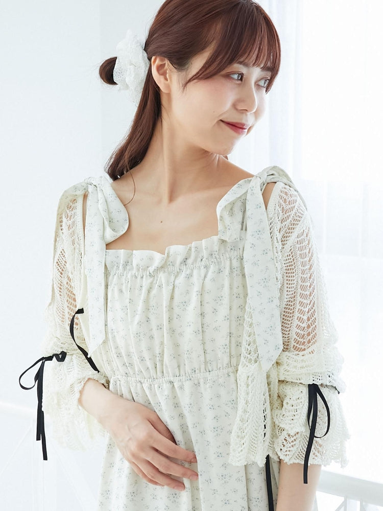 マジェスティックレゴン MAJESTIC LEGON キャミセットレーシー長袖カーデ （ブラック） ブラック