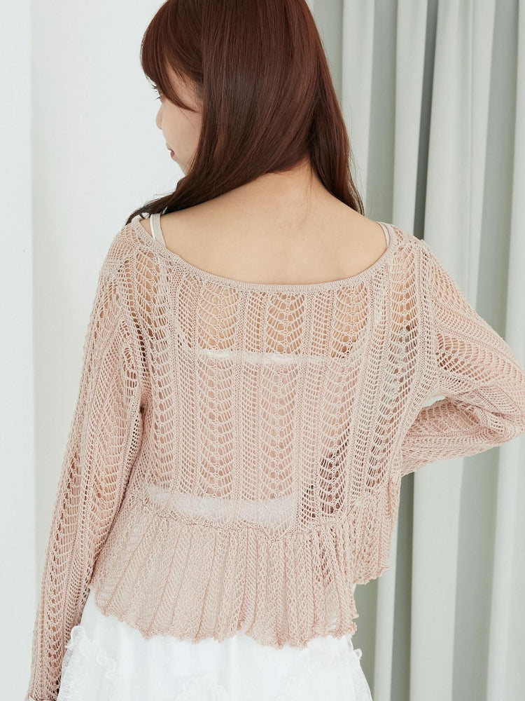 マジェスティックレゴン MAJESTIC LEGON キャミセットレーシー長袖カーデ （ブラック） ブラック