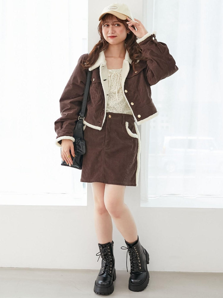 マジェスティックレゴン MAJESTIC LEGON ボアトリムミニスカパン （ブラウン） ブラウン