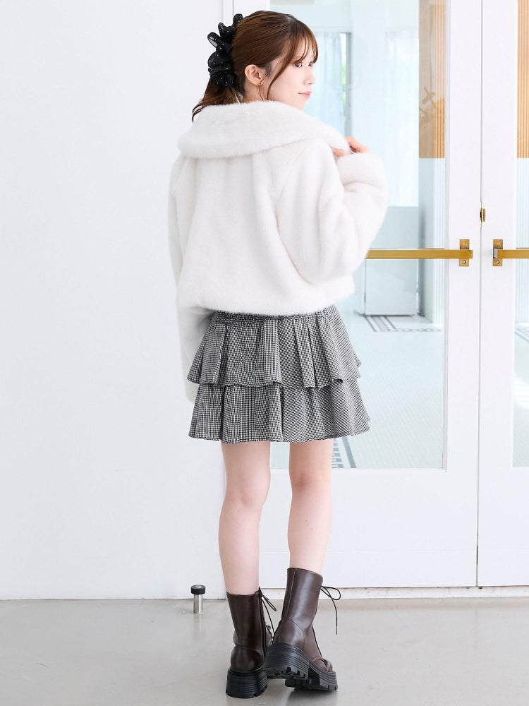 マジェスティックレゴン MAJESTIC LEGON ビット付きフワフワショートコート （ブラウン） ブラウン