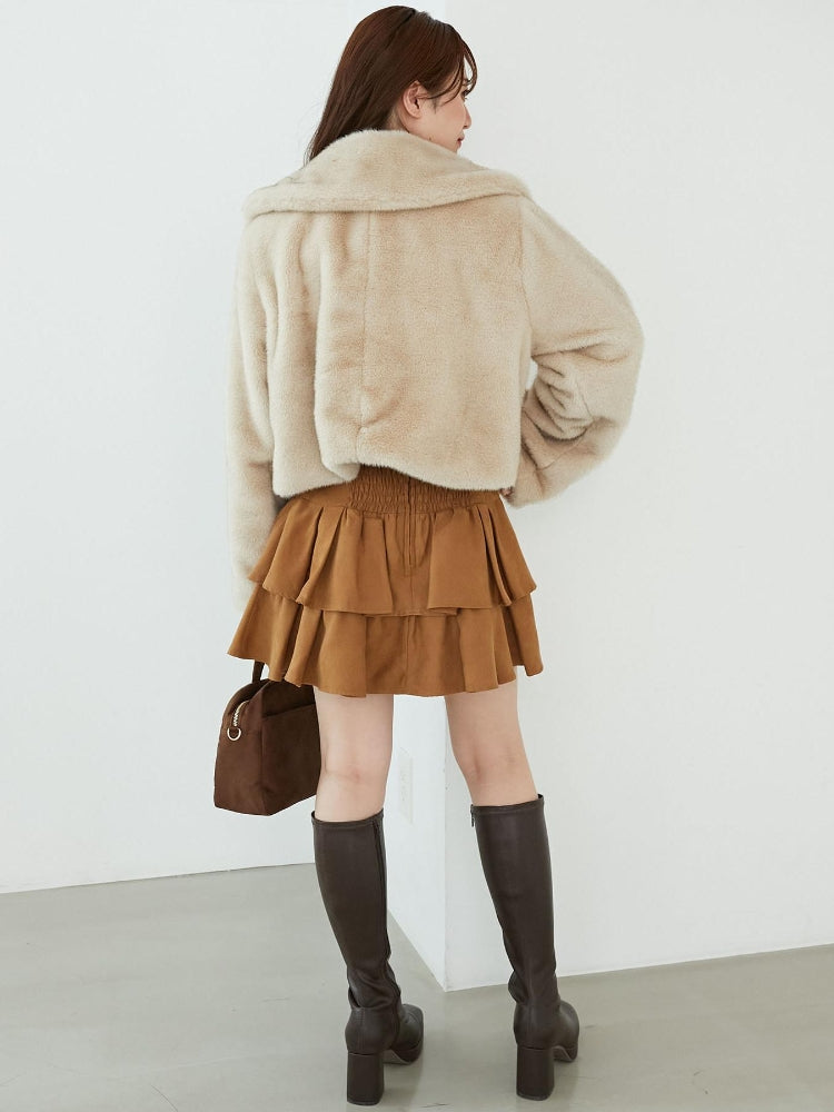 マジェスティックレゴン MAJESTIC LEGON ビット付きフワフワショートコート （ブラウン） ブラウン