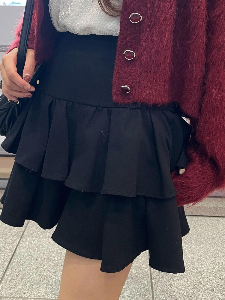 マジェスティックレゴン MAJESTIC LEGON アソートティアードミニスカパン （ブラック） ブラック