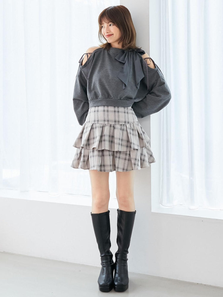 マジェスティックレゴン MAJESTIC LEGON アソートティアードミニスカパン （ブラック） ブラック