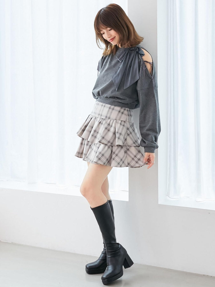 マジェスティックレゴン MAJESTIC LEGON アソートティアードミニスカパン （ブラック） ブラック