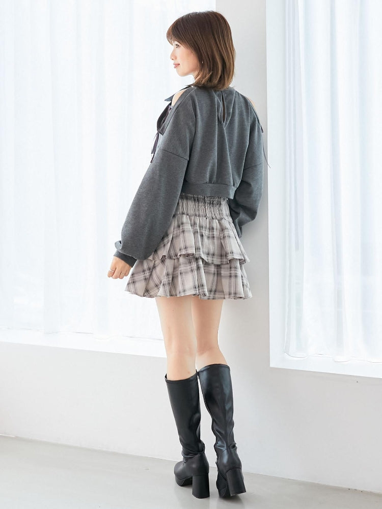 マジェスティックレゴン MAJESTIC LEGON アソートティアードミニスカパン （ブラック） ブラック