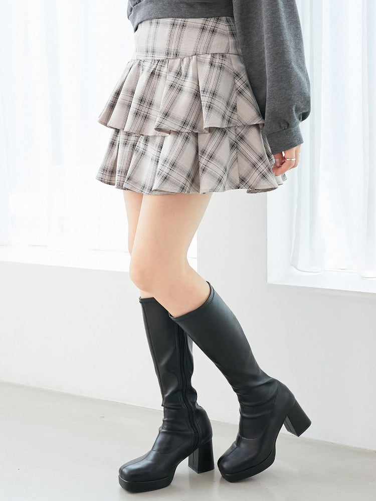 マジェスティックレゴン MAJESTIC LEGON アソートティアードミニスカパン （ブラック） ブラック