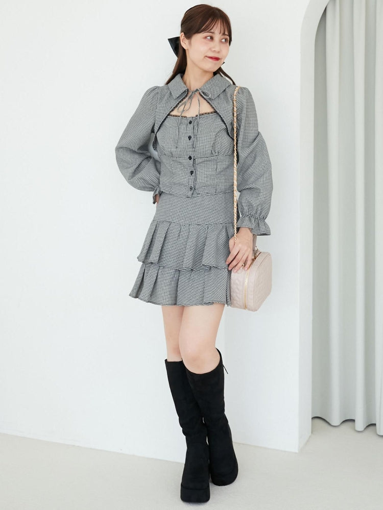 マジェスティックレゴン MAJESTIC LEGON アソートティアードミニスカパン （ブラック） ブラック